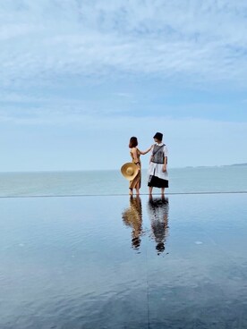 「blue」｜「アイテム（ベスト）」を使った、PeaceWishesさん（レディース・166cm）の春コーディネート