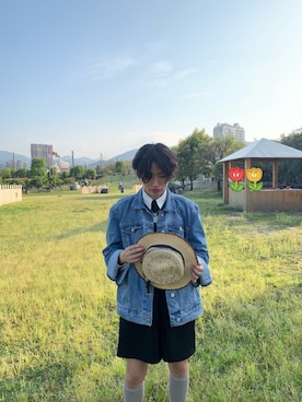 「JNBY（ジェーエヌビーワイ）のアイテム（デニムジャケット、その他）」を使った、PeaceWishesさん（レディース）の春コーディネート