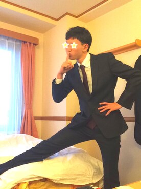 「アイテム（ネクタイ、レッド系）」を使った、どーてーくんさん（メンズ・171cm）の冬コーディネート