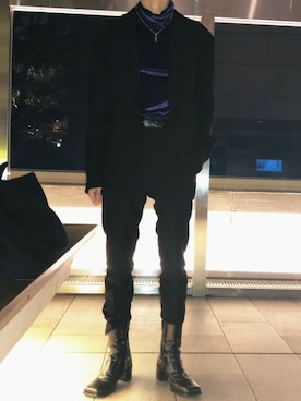 「JOHN LAWRENCE SULLIVAN（ジョンローレンスサリバン）のアイテム（ブーツ）」を使った、カーズさん（メンズ・166cm）の秋コーディネート