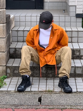 「KaneZ（ケインズ）のアイテム（キャップ）」を使った、太郎次郎さん（メンズ・173cm）の秋コーディネート