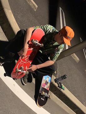 「RIPNDIP（リップンディップ）のアイテム（ジャケット/アウター）」を使った、太郎次郎さん（メンズ・173cm）の春コーディネート