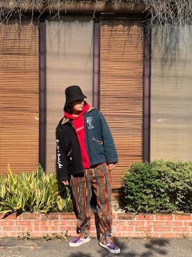 「Slightly Numb（スライトリーナム）のアイテム」を使った、愛羅武勇さん（メンズ・176cm）の夏コーディネート