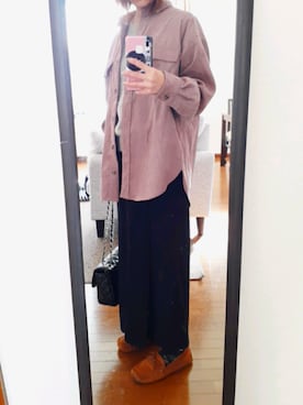 「アイテム（モカシン/デッキシューズ）」を使った、maaiさん（レディース・152cm）の秋コーディネート