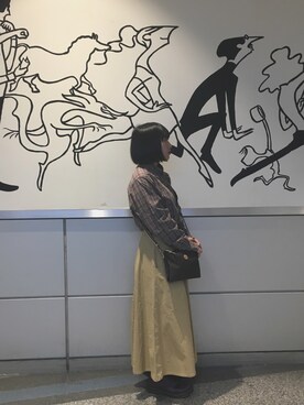 「アイテム（ブーツ、パープル系）」を使った、ゆんちゃんさん（レディース・154cm）の春コーディネート