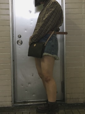「アイテム（ブーツ、パープル系）」を使った、ゆんちゃんさん（レディース・154cm）の春コーディネート