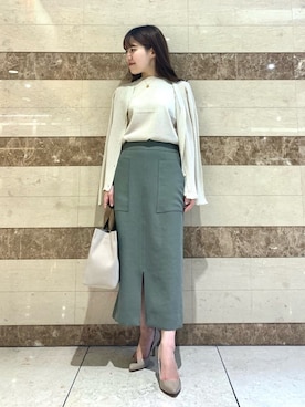 「URBAN RESEARCH ROSSO WOMEN（アーバンリサーチ　ロッソ）のROSSO エナメルパンプス（パンプス）」を使った、HIRANOさん（レディース・150cm）の春コーディネート