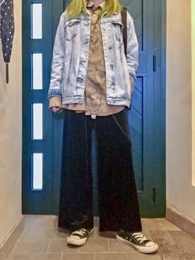 「PULL&BEAR（プルアンドベア）のアイテム（デニムジャケット）」を使った、Dai zwさん（レディース・164cm）の春コーディネート