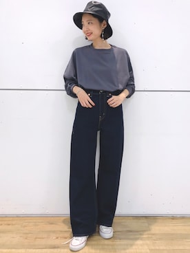 「Right-on（ライトオン）のアイテム（帽子）」を使った、suchanさん（レディース・158cm）の秋コーディネート