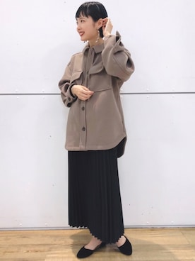 「CAMP7」｜「アイテム（スカート）」を使った、suchanさん（レディース・158cm）の秋コーディネート