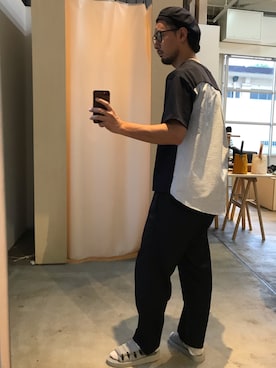 「suicoke（スイコック）のアイテム」を使った、OGUさん（メンズ・173cm）の夏コーディネート