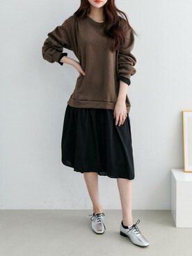 「韓国好きな人と繋がりたい」｜「アイテム（その他シューズ）」を使った、10reaさん（レディース・163cm）の冬コーディネート