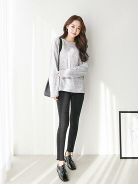 「韓国好きな人と繋がりたい」｜「アイテム（その他シューズ）」を使った、10reaさん（レディース・163cm）の冬コーディネート