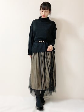 「sakishimatokyo（サキシマトーキョー）のアイテム（ニット/セーター）」を使った、まーみんさん（レディース・160cm）の春コーディネート