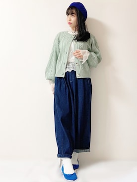 「sakishimatokyo（サキシマトーキョー）のアイテム（ニット/セーター）」を使った、まーみんさん（レディース・160cm）の春コーディネート