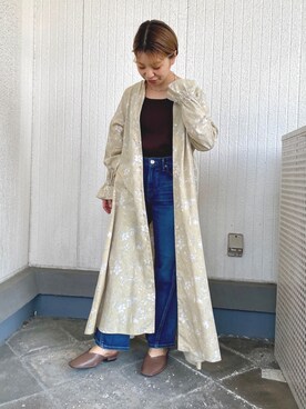 「Moname（モナーム）のアイテム（パンツ）」を使った、おすみさん（レディース・152cm）の春コーディネート