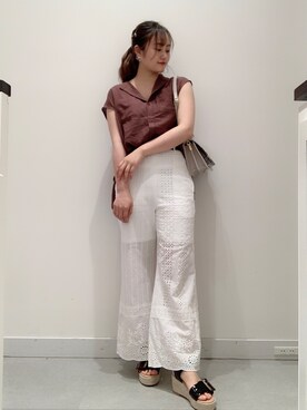 「コットンレース」｜あややさん（レディース・160cm）の夏コーディネート