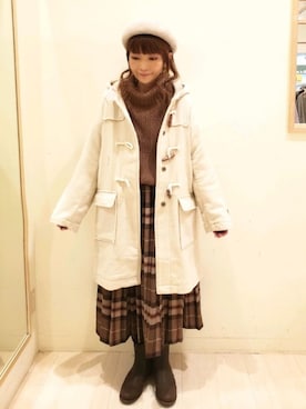 「Samansa Mos2（サマンサ モスモス）のアイテム（ダッフルコート）」を使った、やまペイさん（レディース・153cm）の秋コーディネート