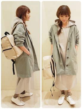 「Samansa Mos2 blue（サマンサモスモスブルー）のアイテム（ステンカラーコート）」を使った、やまペイさん（レディース・153cm）の冬コーディネート