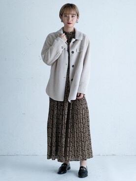「Lui's（ルイス）のアイテム（その他アウター）」を使った、mkkkisさん（レディース・163cm）の冬コーディネート