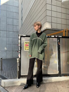CLANE DOUBLE FACE LINE KNIT - ニット/セーター