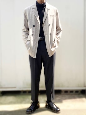 「UNIQLO（ユニクロ）のエクストラファインメリノリブタートルネックセーター（長袖）（ニット/セーター）」を使った、Ruiさん（メンズ・183cm）の春コーディネート