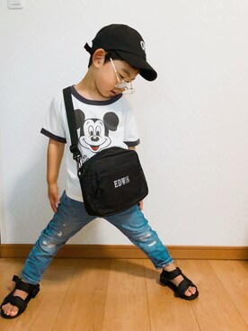 「ミッキー」｜H_Kaさん（キッズ・110cm）の夏コーディネート