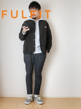 「アイテム（ノーカラージャケット）」を使った、dske_sbtaさん（メンズ・176cm）の冬コーディネート