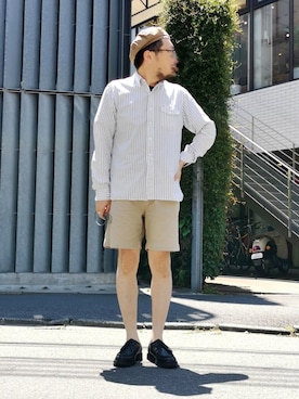 「RRL（ダブル アール エル）のアイテム（チノパンツ）」を使った、dske_sbtaさん（メンズ・176cm）の春コーディネート