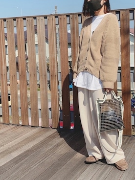 「ニコアンド」｜「アイテム（モカシン/デッキシューズ）」を使った、yuriさん（レディース・160cm）の冬コーディネート