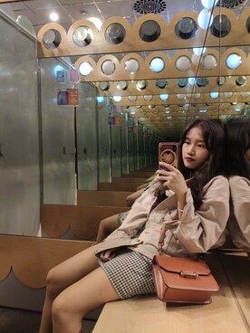 「PULL&BEAR（プルアンドベア）のアイテム（デニムジャケット）」を使った、Amberさん（レディース・153cm）の冬コーディネート