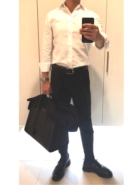 「PT（ピーティ）のアイテム（スラックス）」を使った、ボンジョルノさん（メンズ・168cm）の夏コーディネート