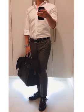 「DOUCAＬ'Ｓ（ドゥーカルス）のアイテム（シューズ）」を使った、ボンジョルノさん（メンズ・168cm）の夏コーディネート