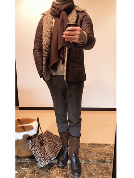 「AD56（エーディーチンクワンタセイ）のアイテム」を使った、ボンジョルノさん（メンズ・168cm）の冬コーディネート