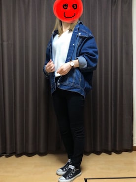 「GRL（グレイル）のアイテム（デニムジャケット）」を使った、ri-mayさん（レディース・161cm）の春コーディネート