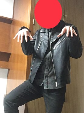 「wearhalloween2017」｜「アイテム（ライダースジャケット）」を使った、Hirokiさん（メンズ・177cm）の秋コーディネート