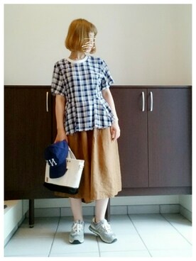 「タータンチェック」｜tomaさん（レディース・153cm）の夏コーディネート