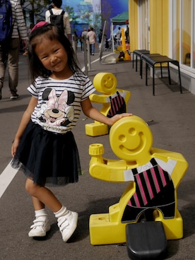 「アイテム（スカート）」を使った、YKOさん（キッズ・90cm）の秋コーディネート