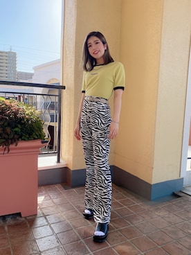 「オルチャンファッション」｜「アイテム（スラックス）」を使った、さつさん（レディース・151cm）の春コーディネート