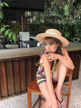 「アイテム（つなぎ/オールインワン）」を使った、ERYさん（レディース・155cm）の夏コーディネート