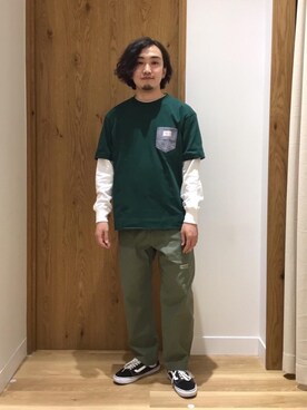 「coen（コーエン）のUSAコットンヘビーウェイトロンT（Tシャツ/カットソー）」を使った、coen   いけださん（メンズ・168cm）の春コーディネート