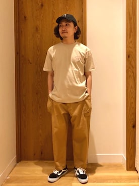 「coen（コーエン）のアイテム（キャップ）」を使った、coen   いけださん（メンズ・168cm）の春コーディネート