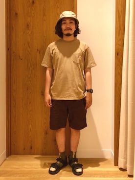 「USAコットン」｜「アイテム（帽子）」を使った、coen   いけださん（メンズ・168cm）の夏コーディネート