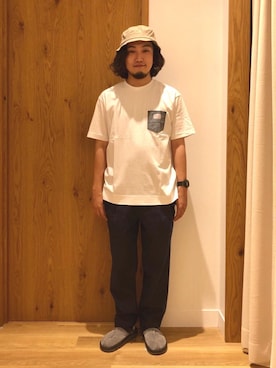 「coenスタッフスタイリング」｜「アイテム（チノパンツ）」を使った、coen   いけださん（メンズ・168cm）の夏コーディネート