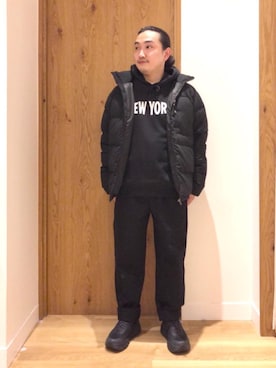 「coen（コーエン）のアイテム（ダウンジャケット/コート）」を使った、coen   いけださん（メンズ・168cm）の冬コーディネート