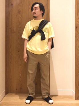 「USAコットン」｜「アイテム（サンダル）」を使った、coen   いけださん（メンズ・168cm）の春コーディネート