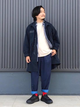 「coen（コーエン）のアイテム（モッズコート）」を使った、coen   いけださん（メンズ・168cm）の秋コーディネート