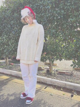 「撮影」｜「アイテム（帽子）」を使った、kazusaさん（レディース・160cm）の秋コーディネート