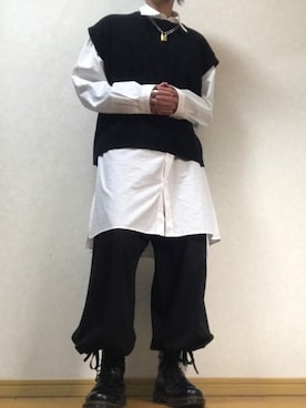 「RYO TAKASHIMA（リョウタカシマ）のアイテム（ベスト）」を使った、takatoさん（メンズ・169cm）の春コーディネート