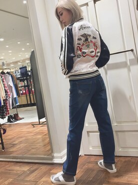 「AVIREX（アヴィレックス）のアイテム」を使った、REINA Üさん（レディース・163cm・10代）の冬コーディネート